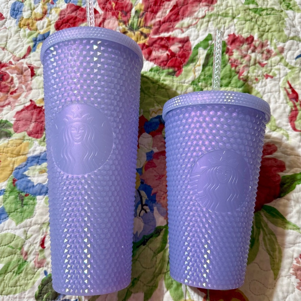 Set of Starbucks Lavender Studded Tumblers
